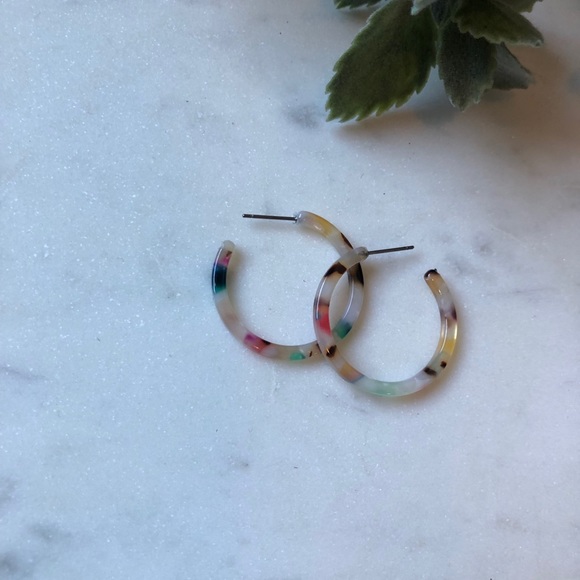 The Sallie - Colorful Resin Small Hoops - Picture 2 of 4